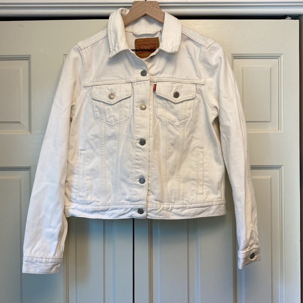 Levi's White Trucker Jean Jacket - Picture 13 of 16